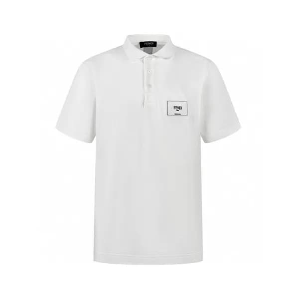 펜디 남성 화이트 반팔 폴로 티셔츠 - Fendi Mens White Tshirts - f… - 1