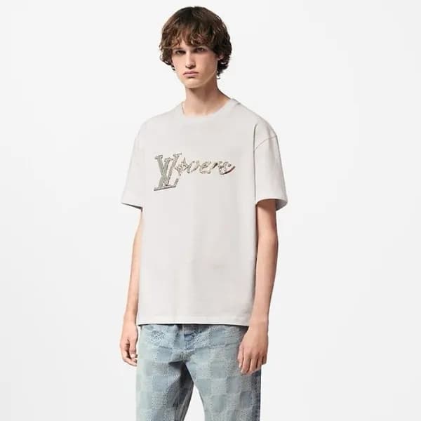 매장판 루이비통 남성 라운드 반팔 티셔츠 - Louis vuitton Mens Round … - 1