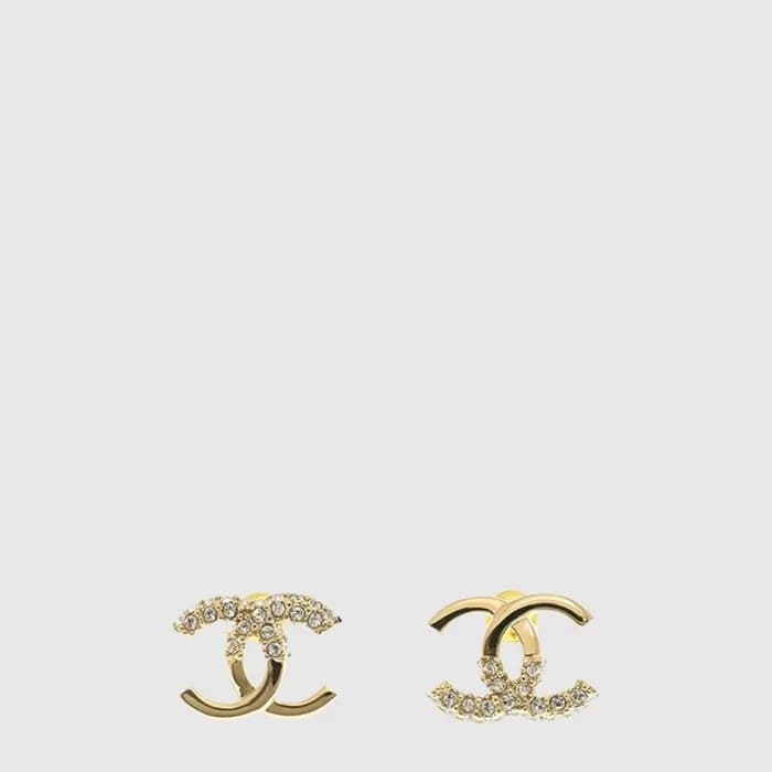 샤넬 여성 메탈 디아만테 골드 크리스탈 이어링 - Chanel Womens Metal Di… - 1