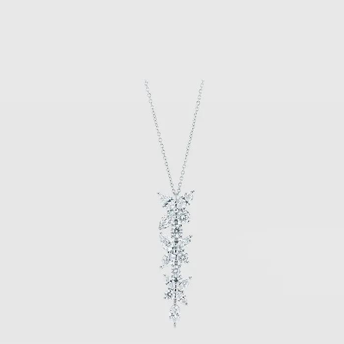 티파니 여성 클러스터 드롭 펜던트 네크리스 - Tiffany Womens Mixed Cluster Drop Pendant Necklace - acc9205x - 1