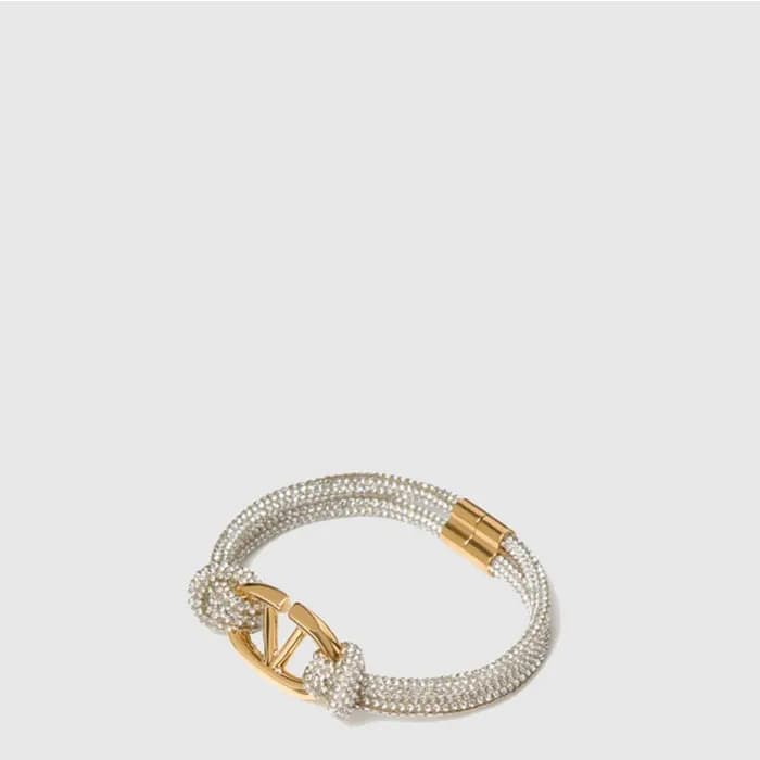 발렌티노 여성 라인스톤 메탈 브레이슬릿 - Valentino Womens Rhinestone Metal Bracelet - acc10413x - 1