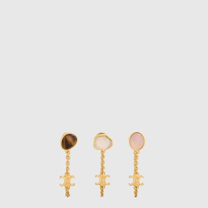 셀린느 여성 트리옹프 인디 스몰 3 세트 이어링 - Celine Womens Triomphe Indy Small 3 Set Earring - acc10513x - 1