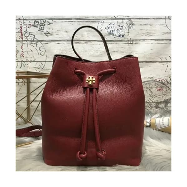 Tory Burch Leather Red Bucket Back Pack,27cm - 토리… - 1