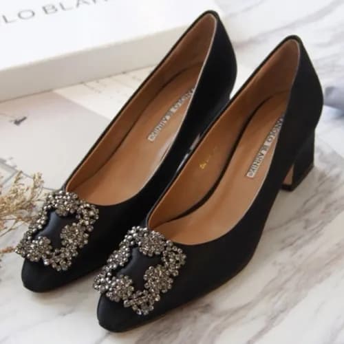 Monolo Blahnik 2019 Ladies Hangisi Satin Jewel Pum… - 1