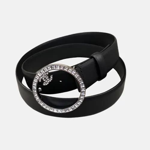 Chanel 2019 Ladies Satin CC Buckle Leather Belt - … - 1