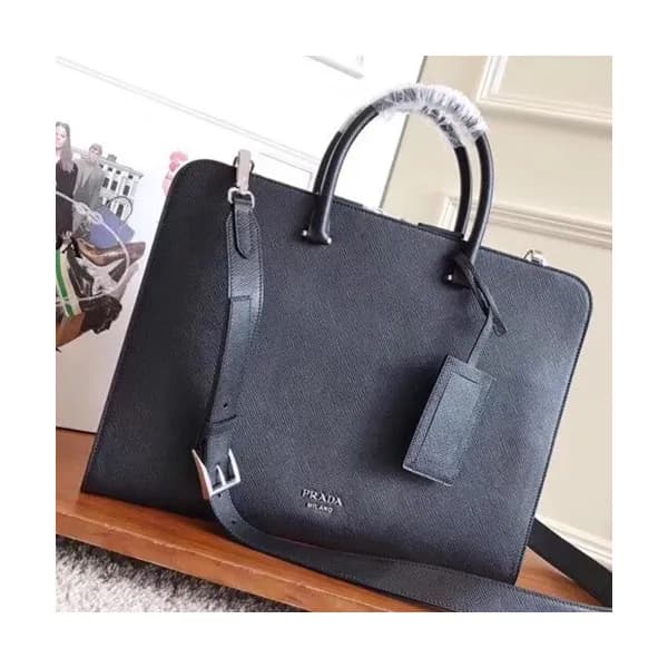 Prada Saffiano Mens Business Bag ,38CM - 프라다 사피아노 …