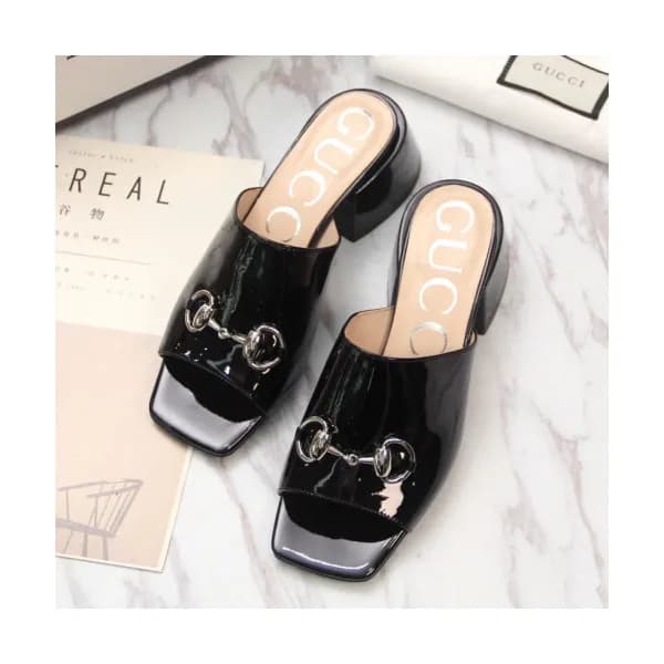 Gucci 2019 Ladies Horsbit Metal Logo Patent Leathe… - 1