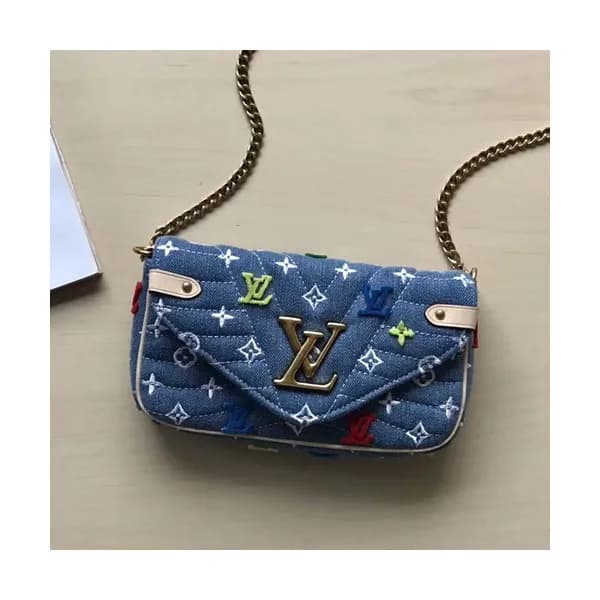 Louis Viutton 2019 Denim New Wave Chain Shouder Cr… - 1