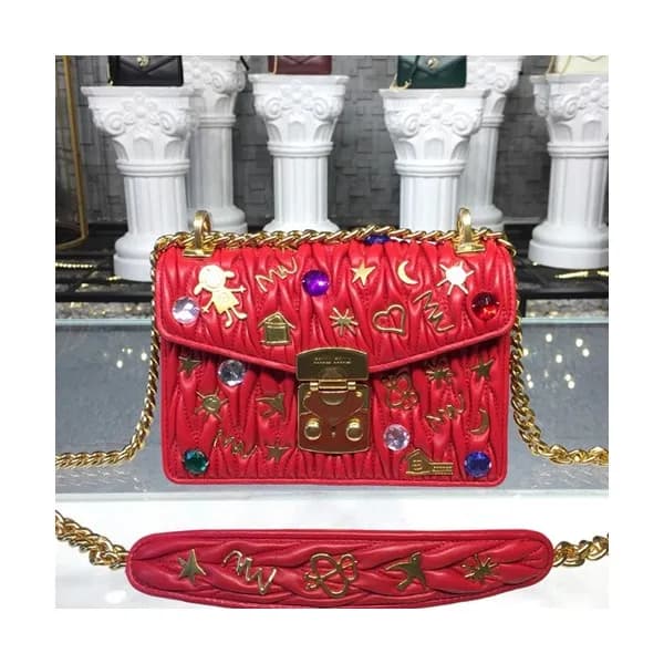 MiuMiu 2019 Matelasse Doodle Chain Shoulder Cross… - 1