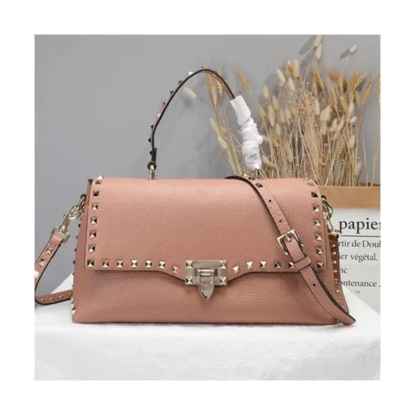 Valentino 2019 Leather Rockstud Tote Shoudler Bag,… - 1