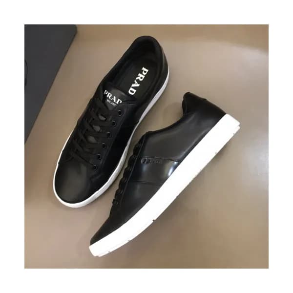 Prada 2019 Mens Business Logo Leather Sneakers - 프… - 1