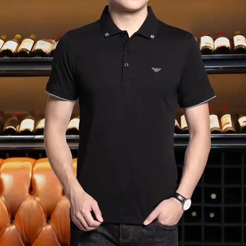 Armani 2019 Mens Logo Cotton Short Tshirt- 알마니 남성 … - 1