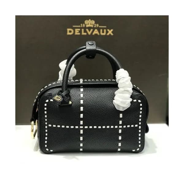 Delvaux 2019 Cool Box Leather Tote Shoulder Bag,22… - 1