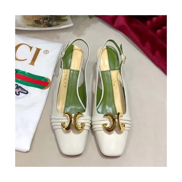Gucci 2019 Ladies Leather Middle-heel Slingback - … - 1