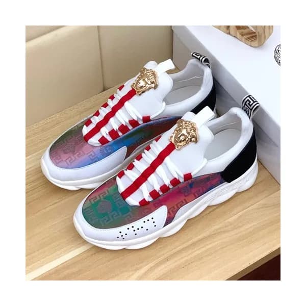 Versace 2019 Mens Leather Sneakers - 베르사체 2019 남성용… - 1
