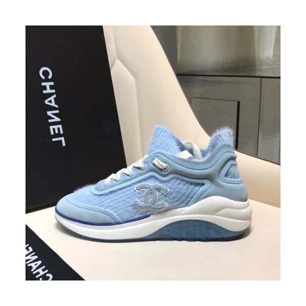 Chanel 2019 Ladies Suede & Knit Sneakers - 샤넬 2019… - 1