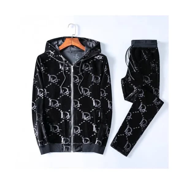 Dior 2019 Mens Logo Casual Velvet Training Clothes… - 1