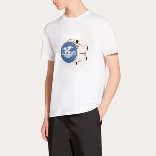 Hermes 2020 Mens Crew-neck Silket Short Sleeved Ts… - 1