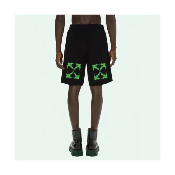 Off white Mens Logo Casual Training Half Pants Bl… - 1