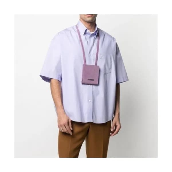 Ami Mens Logo Casual Cotton Short-sleeved Shirts P… - 1