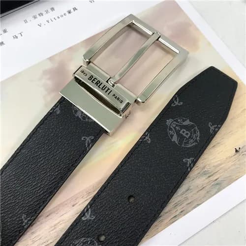 Berluti 2021 Men's Leather Belt,3.5cm,BLTBT000… - 1