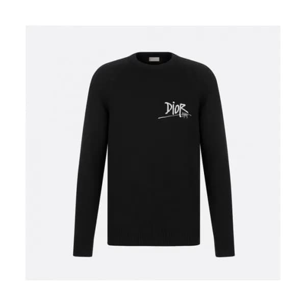 Dior Mens Retro Logo Sweaters Black - 디올 2021 남성 … - 1