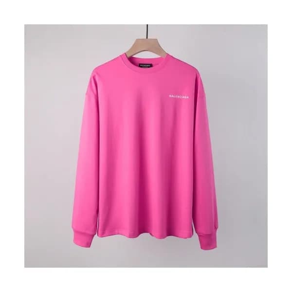 Balenciaga Mens Logo Crew-neck Cotton Tshirts Pin… - 1