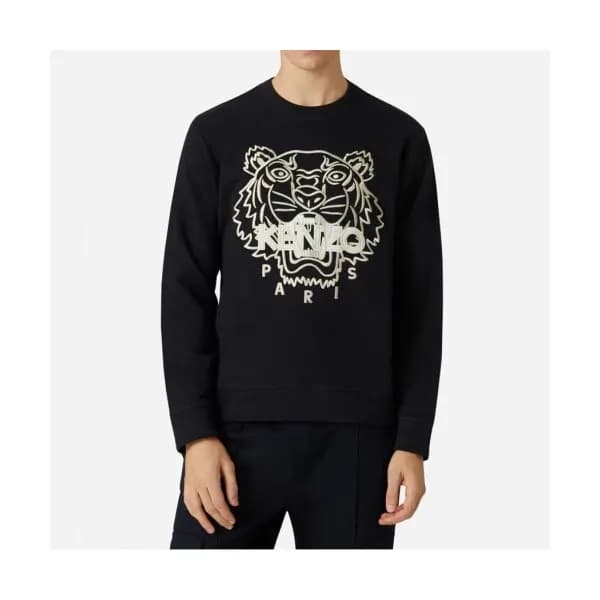 Kenzo Mens Signature Tiger Cotton Tshirts Black … - 1
