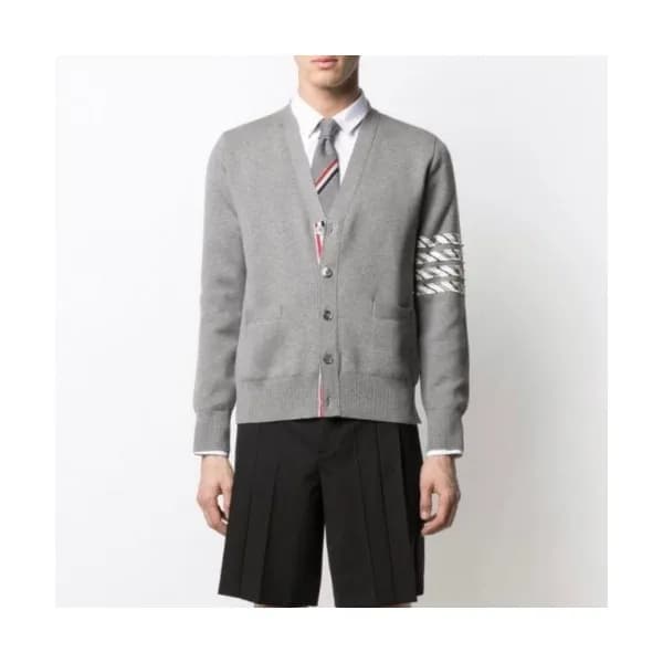 Thom Browne Unisex Strap Zip-up Sweaters Gray - 톰… - 1