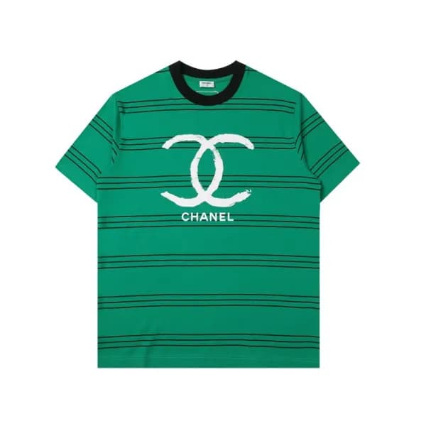샤넬 남성 크루넥 그린 반팔티 - Mens Green Tshirts - chl0845x - 1