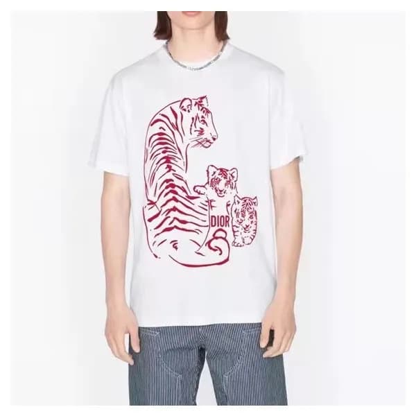 디올 남성 크루넥 화이트 반팔티 - Mens White Tshirts - dio01715x - 1