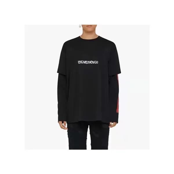 지방시 남성 크루넥 블랙 반팔티 - Mens Black Tshirts - giv0627x - 1