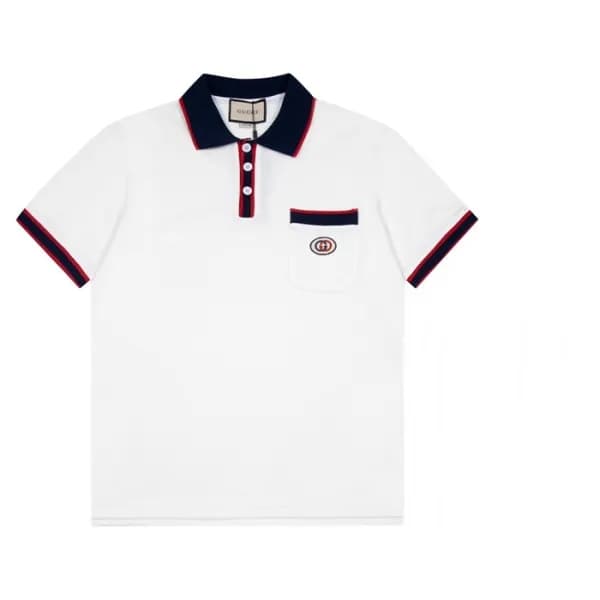 구찌 남성 화이트 폴로 반팔티 - Mens White Tshirts - guc04727x - 1