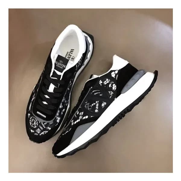 발렌티노 남/녀 트렌디 블랙 스니커즈 - Unisex Black Sneakers - val… - 1
