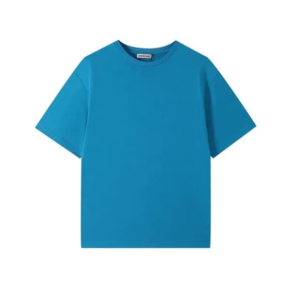 발렌시아가 남성 크루넥 블루 반팔티 - Mens Blue Tshirts - bal01504… - 1