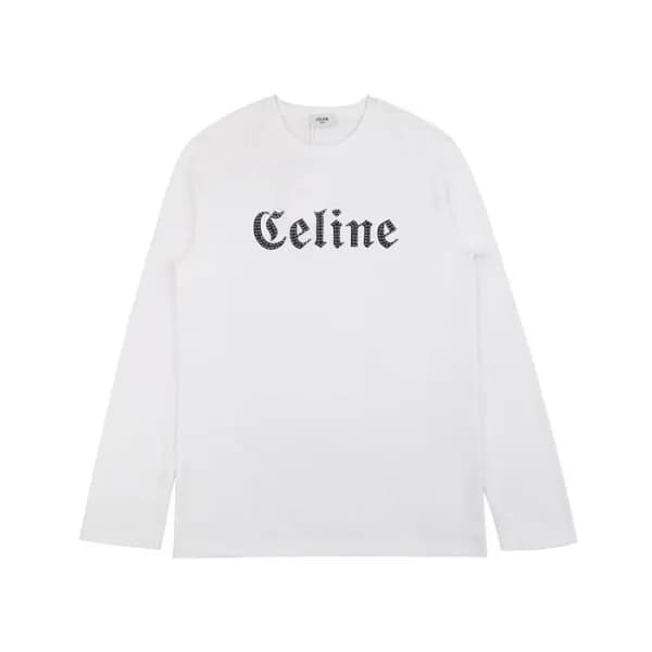 셀린느 남성 모던 화이트 긴팔티 - Celine Mens White Tshirts - ce… - 1