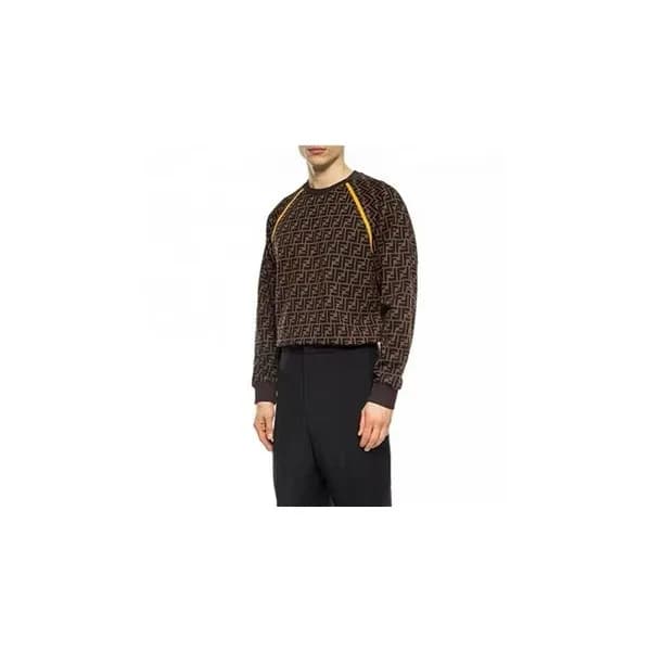펜디 남성 캐쥬얼 브라운 맨투맨 - Fendi Mens Brown Tshirts - fen… - 1
