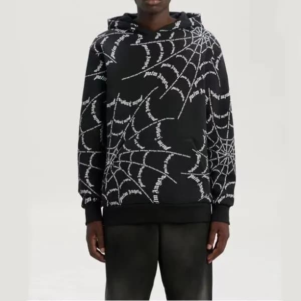 팜 엔젤스 남성 블랙 후드티 - Palm Angels Mens Black Hoodie - … - 1