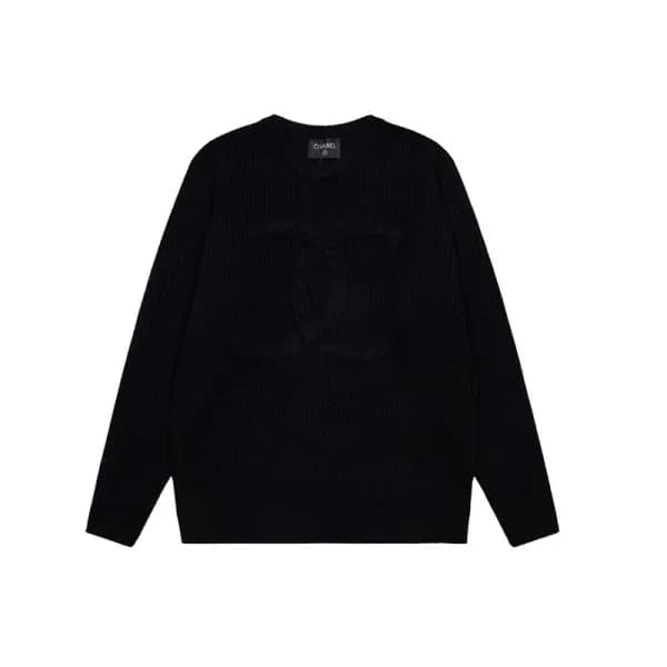 샤넬 남성 블랙 크루넥 니트 - Chanel Mens Black Knits - ch003x - 1