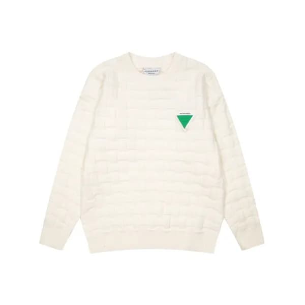 보테가 남성 화이트 크루넥 니트 - Bottega veneta Mens White Knit… - 1