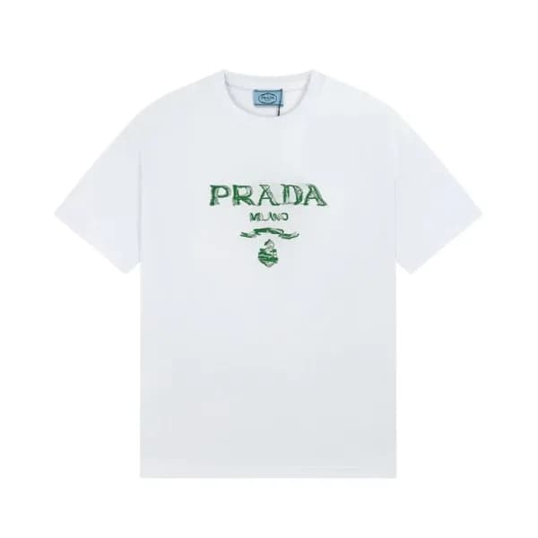 프라다 남/녀 화이트 크루넥 반팔티 - Prada Unisex White Short sle… - 1