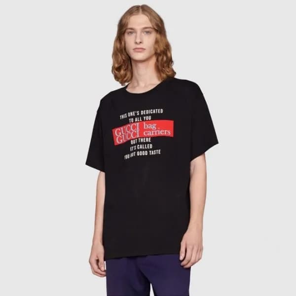 구찌 남/녀 블랙 크루넥 반팔티 - Gucci Unisex Black Short sleev… - 1