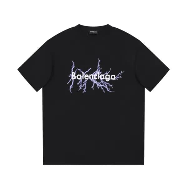 발렌시아가 남성 블랙 크루넥 반팔티 - Balenciaga Mens Black Short … - 1
