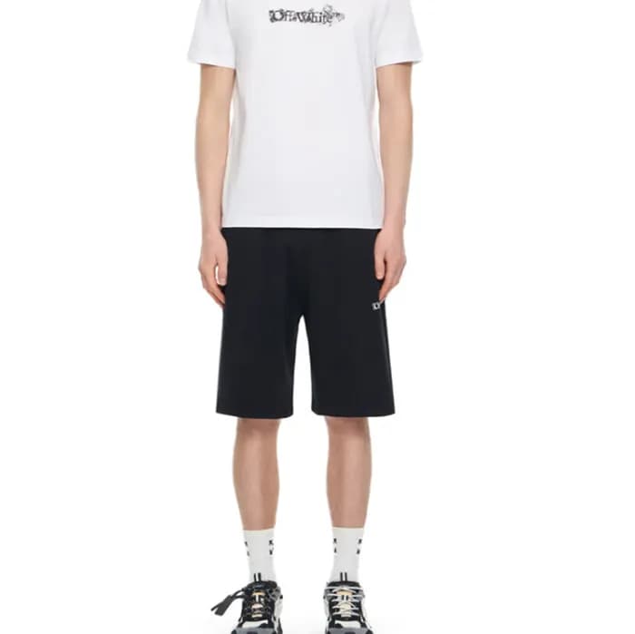오프화이트 남성 블랙 캐쥬얼 반바지 - Off white Mens Black Half-pa… - 1