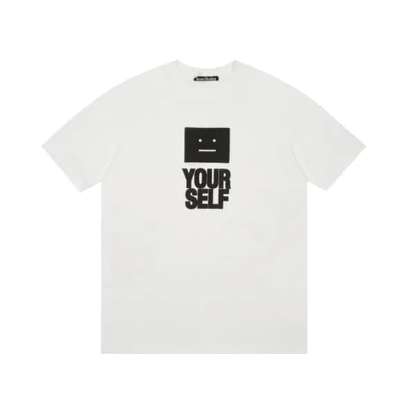 아크네 남/녀 화이트 크루넥 반팔티 - Acne Unisex White Short slee… - 1