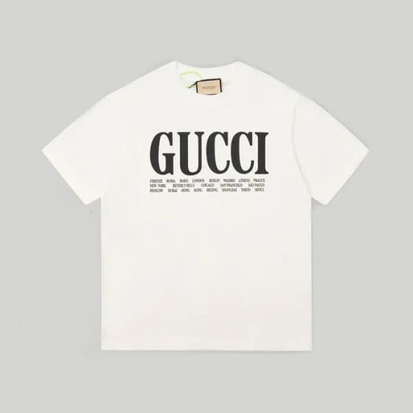 구찌 남/녀 화이트 크루넥 반팔티 - Gucci Unisex White Short slee… - 1