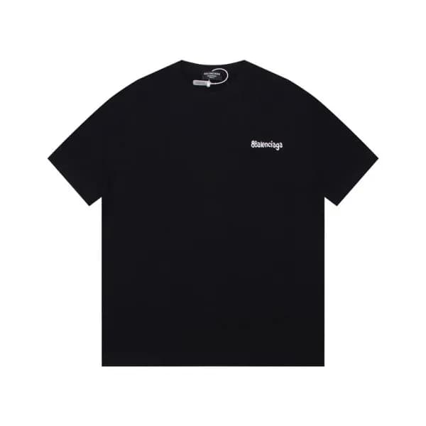 발렌시아가 남성 블랙 크루넥 반팔티 - Balenciaga Mens Black Short … - 1