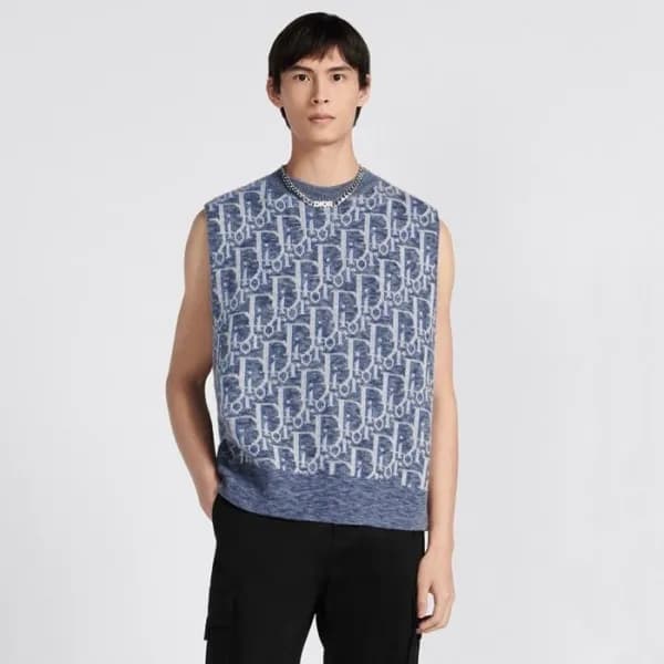 디올 남성 네이비 베스트 - Dior Mens Navy Vest - di595x - 1