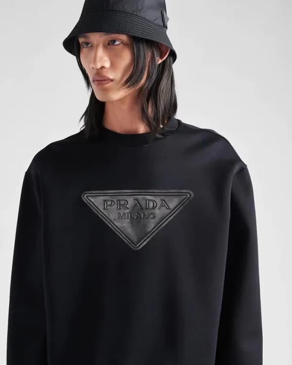 프라다 남자 크루넥 블랙 맨투맨 - Prada Mens Black Tshirts - pr6… - 1