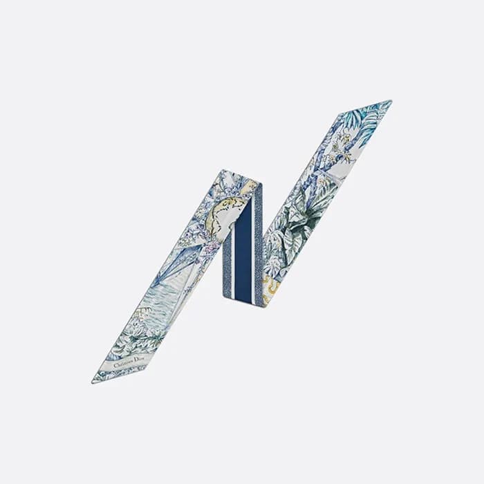 디올 여성 블루 멀티 컬러 실크 트윌 미차 스카프 【매장-50만원대】 - Dior Wome… - 1